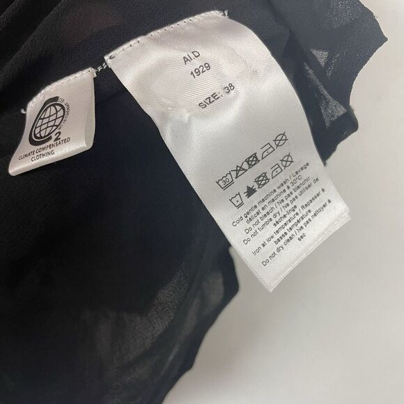 Ganni size EU 38 US 6 pink black Checked georgette mini wrap dress long sleeve - Picture 10 of 11